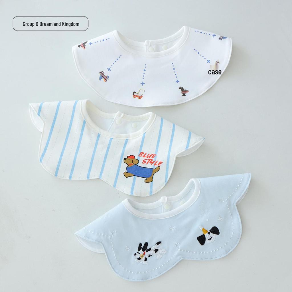 Newborn Cotton Waterproof Three-Piece Baby Bib Set
