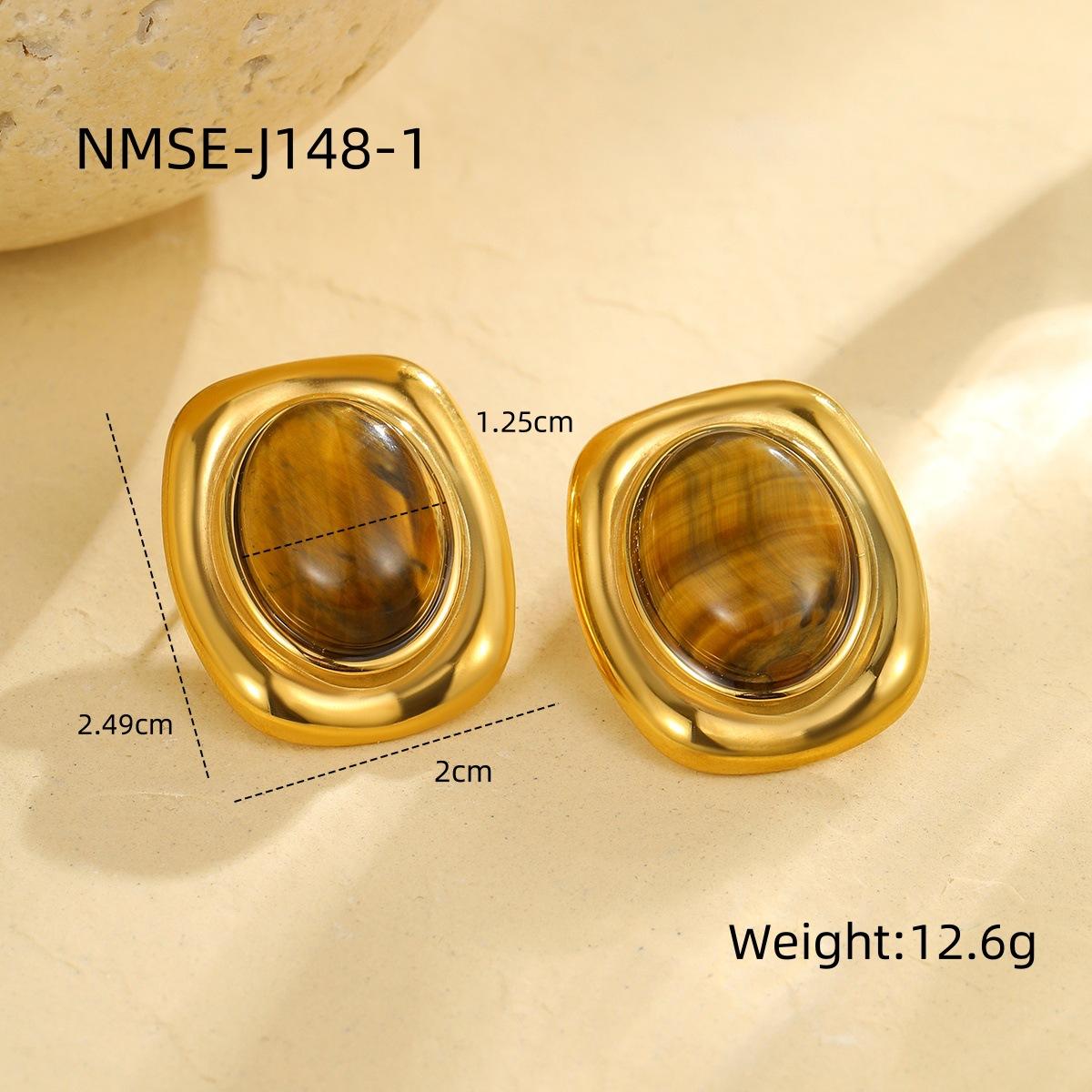 GEMCHIC Women s French Vintage Tiger Eye Oval Stud Earrings Fashion Sense Elegant Retro Earrings for Daily Life and Party