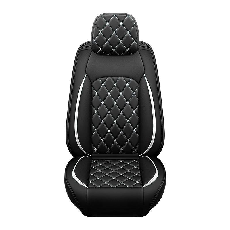 

2022 Универсальная кожаная подушка на автомобильное сиденье Crown с ромбовидным узором - Всесезонная, Полное покрытие Universal