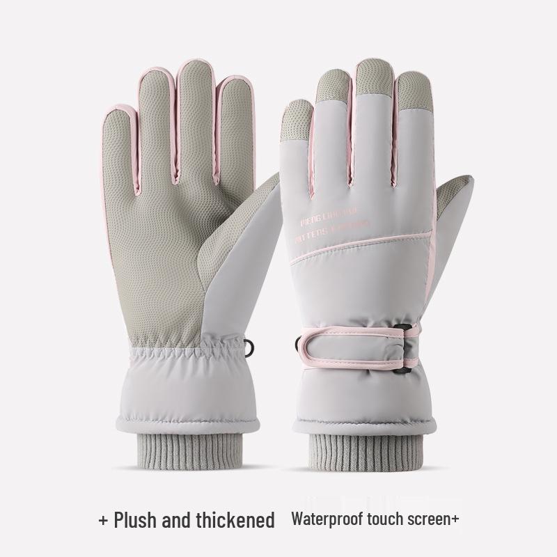 Unisex Vinter Utomhus Skidhandskar: Fleecefodrad, Vattentät, Pekskärmskompatibel och Vindtät.