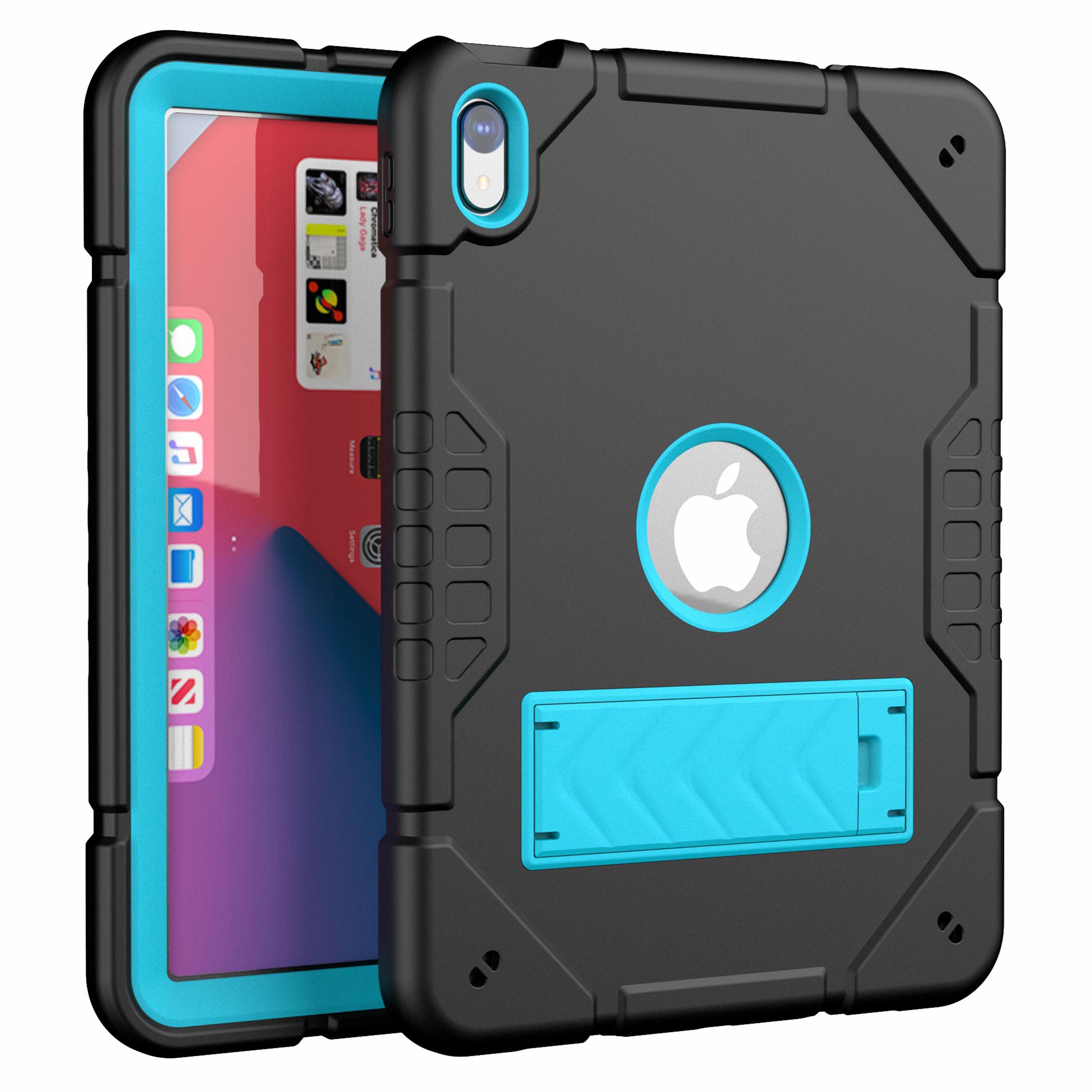 

Для iPad (2025)/10.9 (2022) Чехол-подставка TPU+PC Противоскользящая Защитная Накладка для Планшета Black+Blue