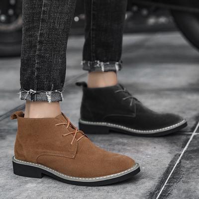 Men'S Boots Fashion Suede Leather Ankle Boots Comfortable Man Casual Shoes Outdoor Warm Winter Boots For Men Non-Slip Snow Shoes