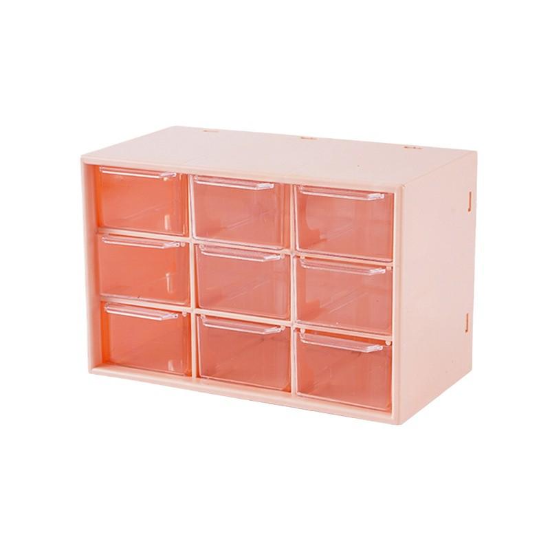 New Nine-Grid Drawer Storage Box: Dustproof Organizer for Dorms, Cosmetics, Jewelry, and Sundries