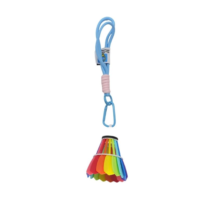 Portable Badminton Shaped Decoration Keychain Polylactic Acid Colorful Designs Multipurpose Accessory for Everyday Life