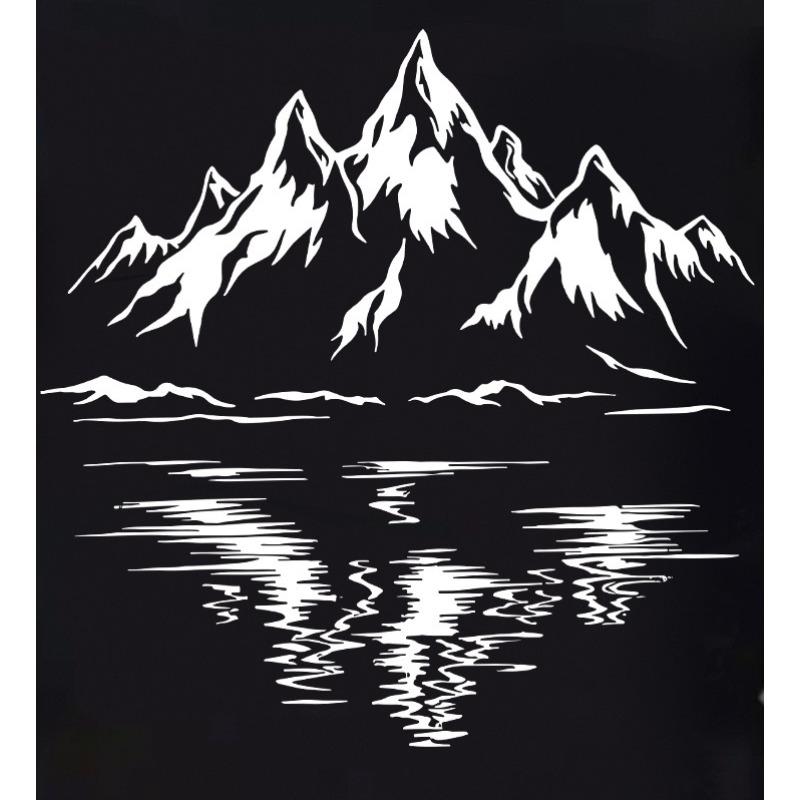 European Size Boys Round Neck Short Sleeved T Shirt with Landscape and Mountain Scene Pattern