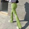 Solid Hot Y2K Woman Pants Aesthetic Fashion Streetwear Women Clothes Slim High Waist Sexy Bell Bottom Long Flare Tights