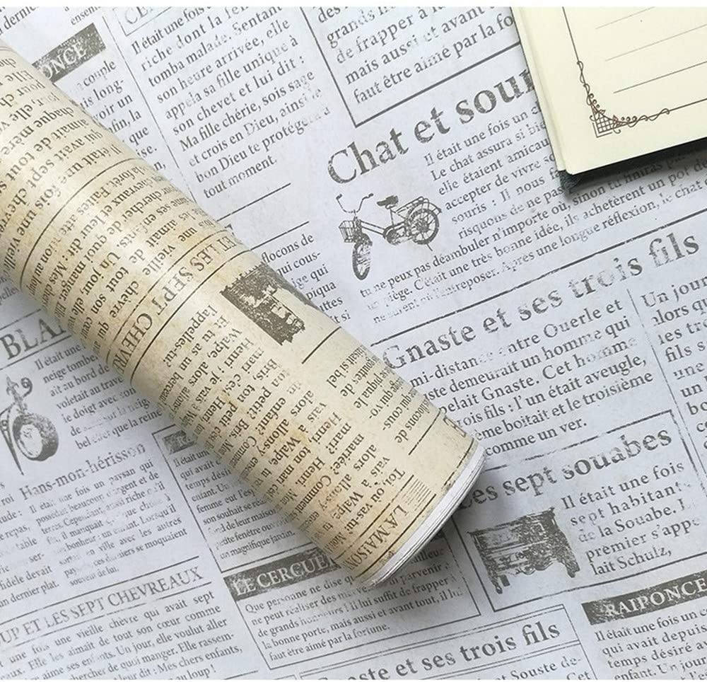 

HaoHome Белые винтажные обои с газетным рисунком Самоклеящаяся контактная бумага Водонепроницаемые обои Peel and Stick для декора общежития 1mx45cm