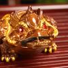 1PC Chinese Resin Discolored Tea Pet Lucky Cute Golden Toad Ornaments Desktop Handmade Crafts Home Tea Set Decoration Gifts