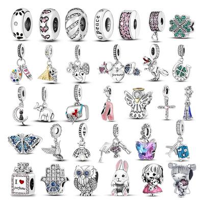 Nuovi Conigli Placcati Argento Profumi da Ragazza Ciondolo di Perline Charm Adatto Bracciali Originali Donne Gioielli Fai da Te