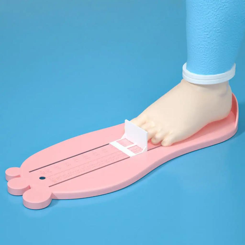 1 stk. fotlinjal for baby, fotlengdemåler for barn, barneskokalkulator for barn, spedbarnssko, beslag, måleverktøy