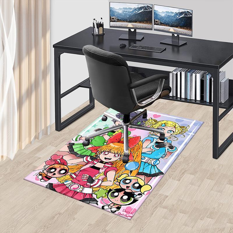 

1pc Powerpuff Girls Anime Cartoon Design Office Chair Mat Non-Slip Carpet for Home Decor, Living Room, Bedroom, Game Room - Perfect Gift for Any Occas 60cm by 90cm