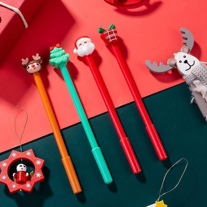 Practical 1Pc Christmas Cartoon Gel Pen Creative Signature Exam Pen Student Office Kids Stationery Xmas Party Gift Accessory