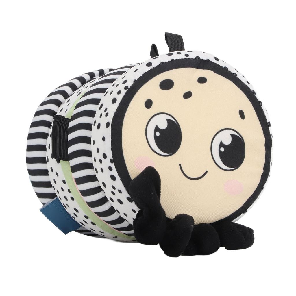 Sammenleggbar Krybbebeskytter Stoffbok Svart og Hvit Høy Kontrast Myk Bok for Baby Pedagogisk