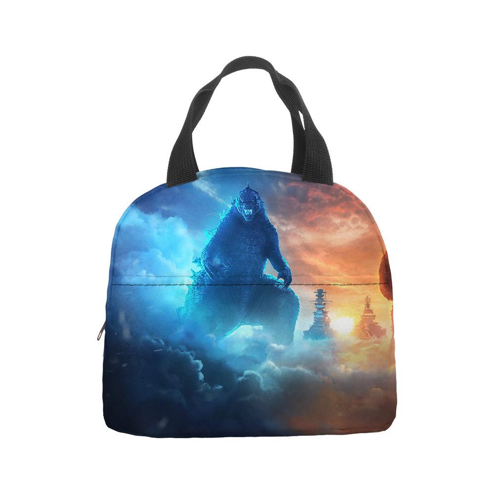 Godzilla Vs Kong Anime Lunch Bento Insulation Tote Bag Godzilla Vs King Kong Hand Ice Bag