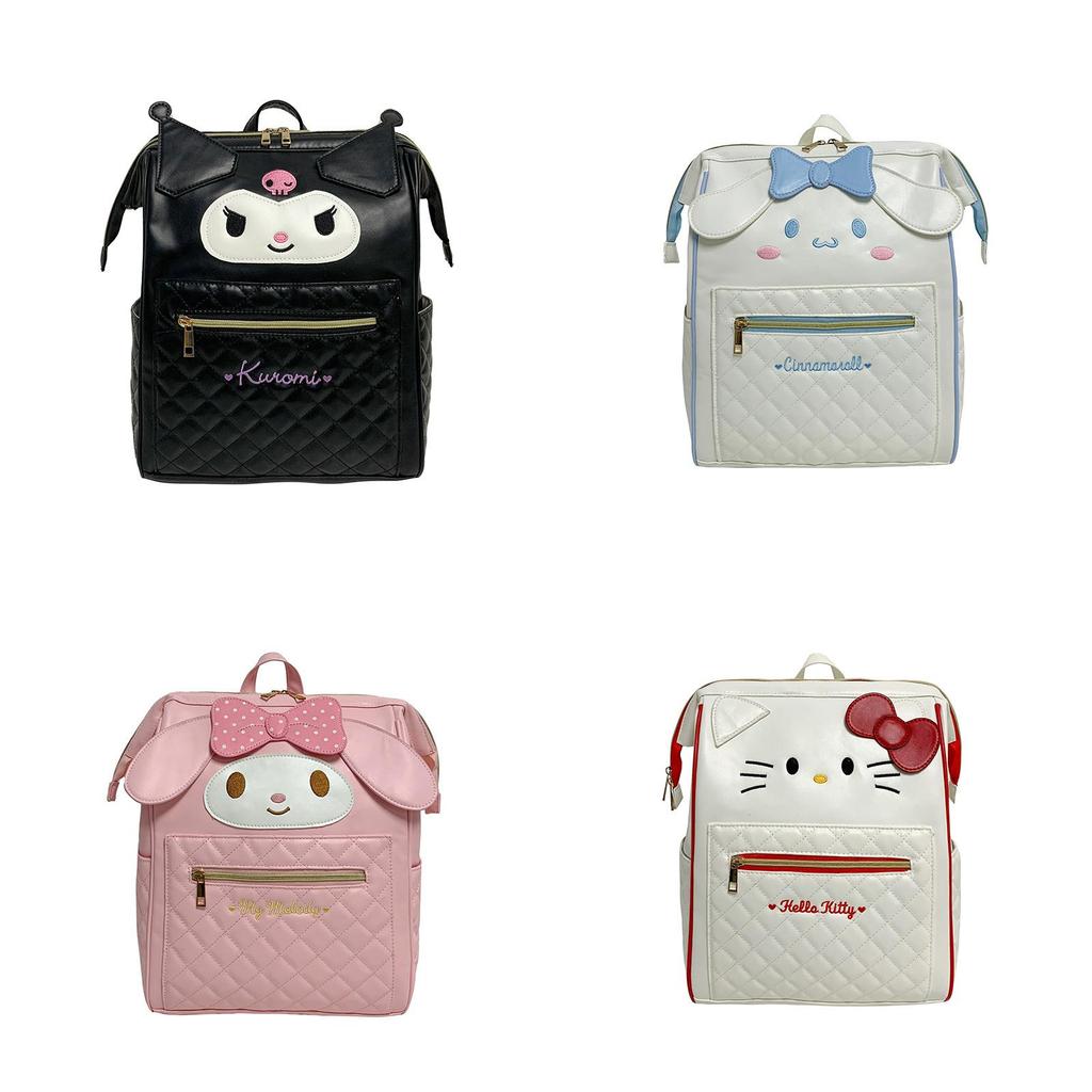 Cinnamoroll Hello Kitty Kuromi Melody Backpack Pu Large Capacity Girls And Women For Daily Use