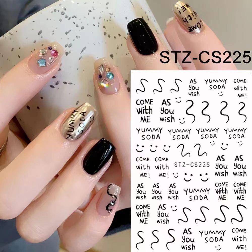 Nail Art Stickers, Cartoon Cute Pet Kitten Cat Expression Cat Paw Adhesive Nail Stickers