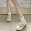 With skirt single shoes women's spring and summer versatile retro round head shallow mouth Mary Jane shoes tide
