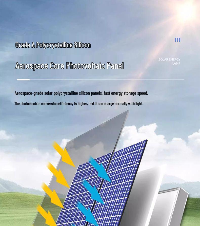 Rural Solar LED Street Light with High Power, Waterproof & Lightning Protection for Outdoor Courtyards and Home Use