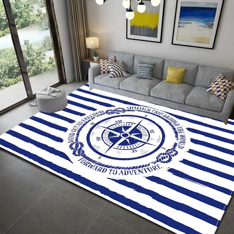 Nautical Rugs for Kids, Bedroom, Kitchen, Living Room & Bathroom - Stylish Home Decor Floor Mats