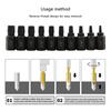 10pcs Heavy-Duty Screw Extractor Set Screw and Bolt Extractor Set for Removing Broken Screws, Bolts, Studs, Fittings,
