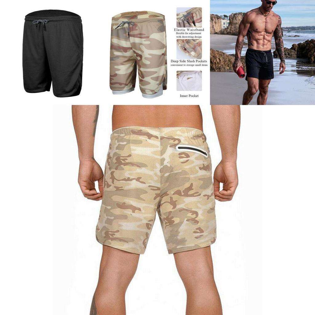 Men's Gym Fitness Bodybuilding Jogging Sport Shorts Casual Pants With Secure Pockets For Enhanced Convenience