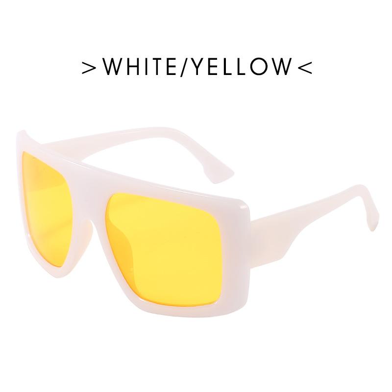 Fashion Oversized Square One-piece Sunglasses Women Retro Mirror Lens Eyewear Shades UV400 Men Punk Sun Glasses Square Shades