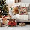 Cartoon Christmas Theme Pillowcase Printed Polyester 40/45/50Cm Throw Pillowcover Decorative Sofa Cushion Pillowslip Home Decor
