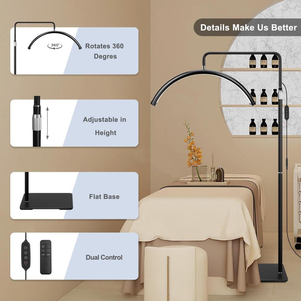 Багатокутна beauty-підлогова лампа для салону: Освітлення для вій, манікюру, тату, брів та обличчя
