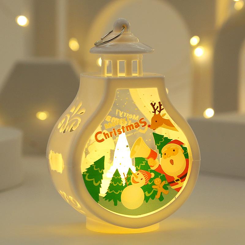 Christmas Candle Wind Lamp Table Ornaments Lamp Night Lamp Old Man Snowman Santa Claus Elk Christmas Gift Light Decorative Light