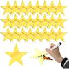 24 Pcs Gold Paper Stars Decoration, 5.9 Inch Golden Star Decor Double Sided Star Cutouts Glitter Printed Stars for Bulletin Poster Boards Wall Board