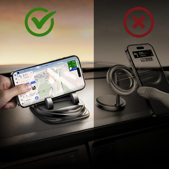 Car Phone Holder 360 Degree Rotating Base Adjustable Super Strong Suction Cup Mobile Phone Stand Washable Reusable Non-Slip Navigation