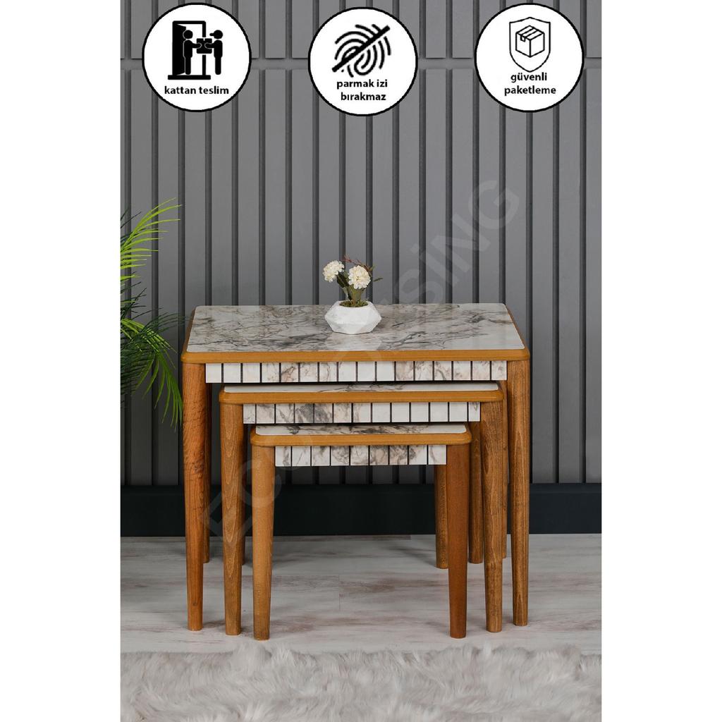 Luna Atlantic 3-piece Luxury Wooden Coffee Table