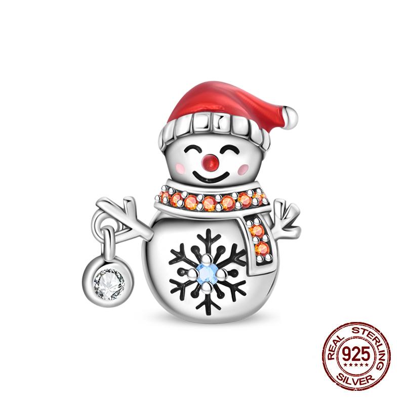 Winter Charms Copper Elk Bear Santa Claus Charms Beads Fit Original Bracelets For Women Diy Festival Jewelry Gifts