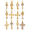 Gold Diamond Key Cross Pendant Multi-Style Personalized Pendant Diy Jewelry Accessories