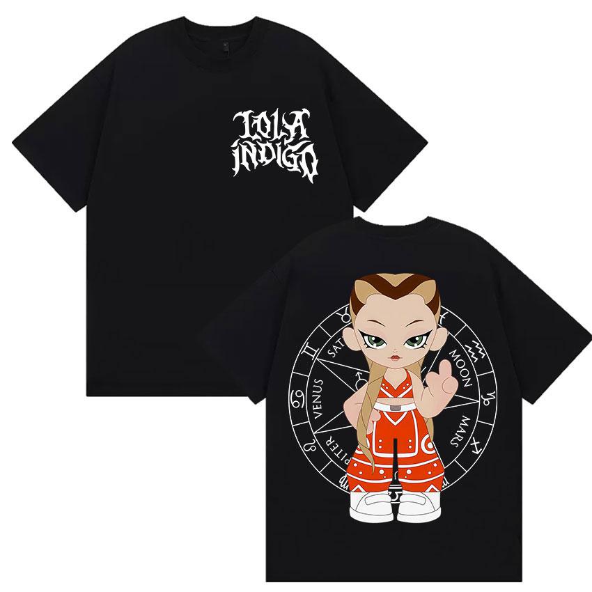 Singer Lola Tour Indigo Merch Graphic Tshirt Unisex Women Retro Fashion Harajuku T Shirts Tops  Cotton Short Sleeve Tees