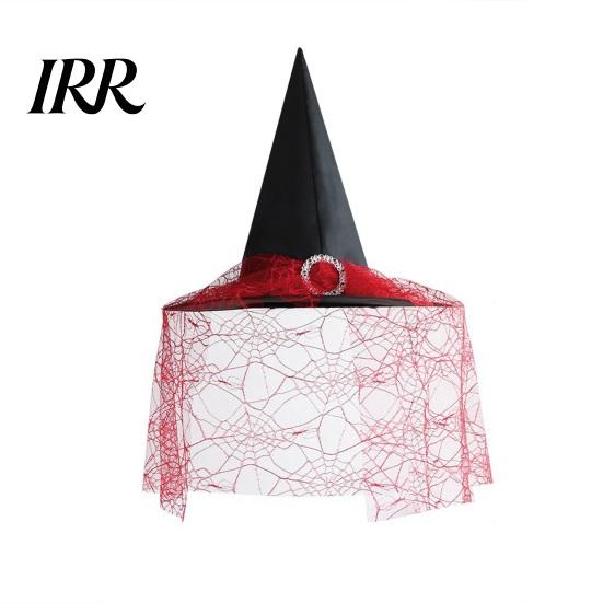 Lightweight Fabric Witch Hat Steeple Halloween Hat, with Lace Edge, School Theatrical Performance Gear Breathable Pointed Headwear, for Cosplay Party