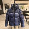 High-End Unisex Red Goose Down Hooded Jacket - Cold-Resistant, Thickened Puffer Coat, Trendy Black Label.