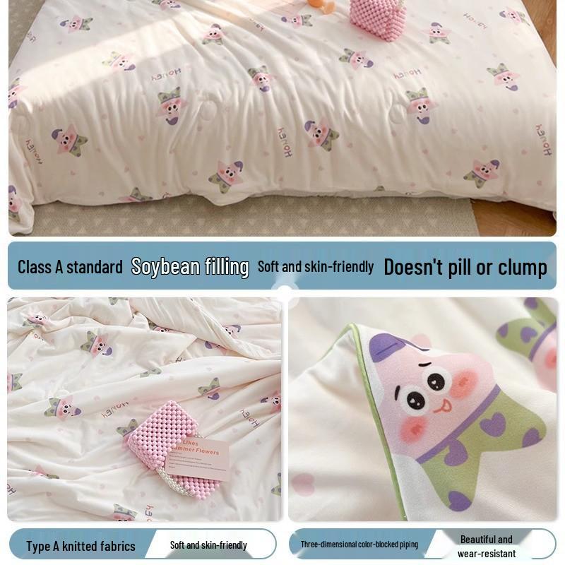 Leichte Baumwoll-Kinderbettdecke - Maschinenwaschbare Sommerdecke