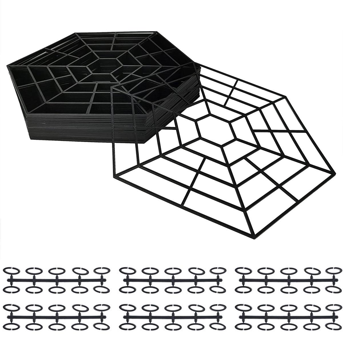 

20/40Pcs Pond Fish Guard Plastic Pond Floating Net Good Water Permeability UV-resistant Pond Protectors Garden Pond Care Fitting 20Pcs чорний