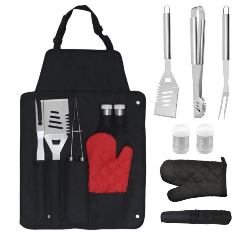 Complete Set of Barbecue Tools Stainless Steel Outdoor Camping Tote Bag BBQ Set Combined Grill Set
