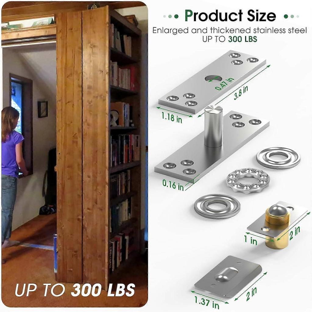 2025 Latest Model  Door Hinges,Hidden Door Hardware Stainless Steel,360 Degree