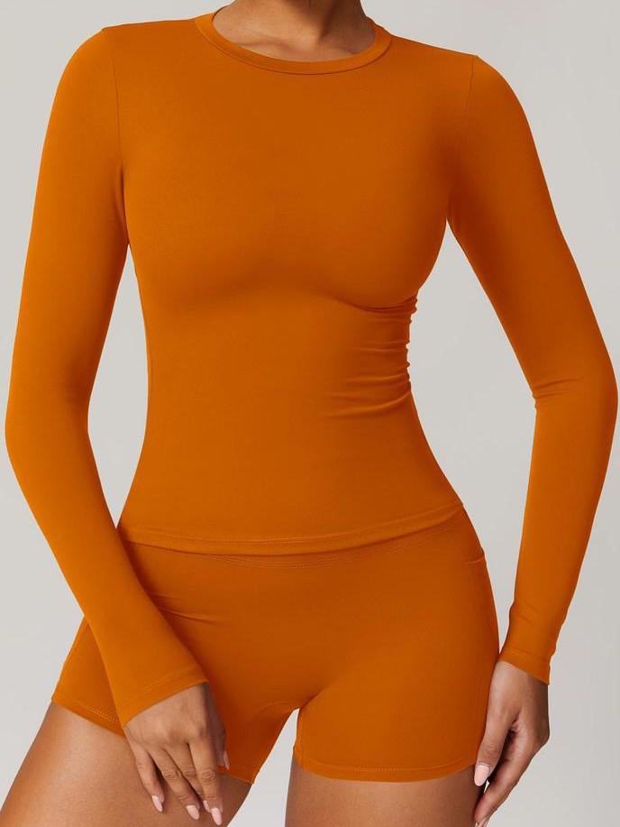 Set Yoga da Donna ad Asciugatura Rapida: Top a maniche lunghe slim fit e pantaloncini con tasche