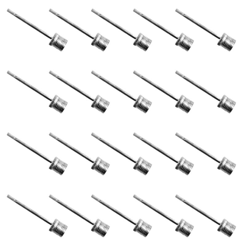 

20Pcs Football Pump Inflator Metal Needle Stainless Steel Inflatable Needle for Basketball Inflatable Air Valves Adaptor срібний