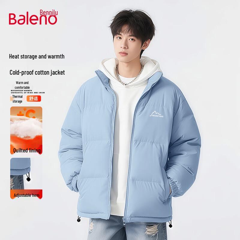 Baleno Men's American-Style Stand Collar Padded Winter Jacket