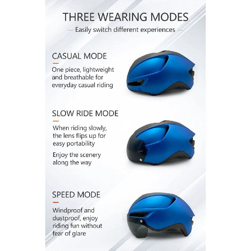 Eastinear 2023 New Road Mountain Bike Helmet Adult Men's Outdoor Sports Cycling Safety Hat With LED Charging Taillight Goggles