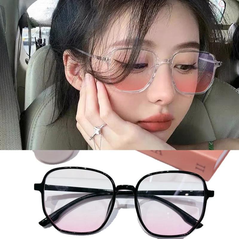 Powder Blusher Gradual Glasses Fashion Computer Anti Blue Light Goggle Women's Girl Decorative Cute Eyewear Spectacle Eyeglass
