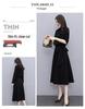 Elegant A-line Long Sleeve High Neck Dress with Bow Tie for Women - Spring/Autumn Collection
