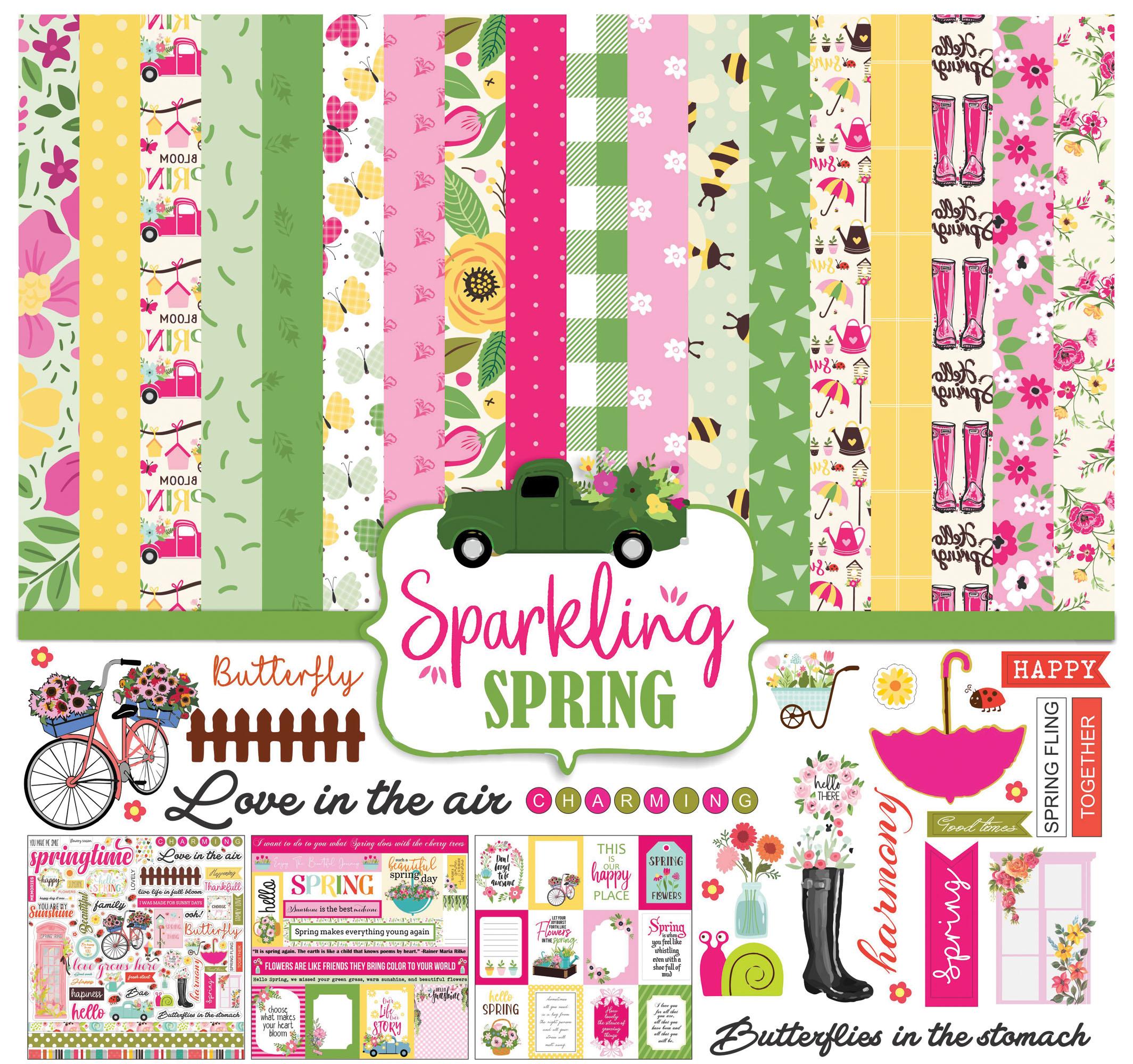 

Inkdotpot Цветочная тематическая коллекция Двусторонний набор бумаги для скрапбукинга Карточки 12 x 12 Бумажная упаковка для изготовления карт с листом наклеек - 16 страниц - 12 x12 разноцветный