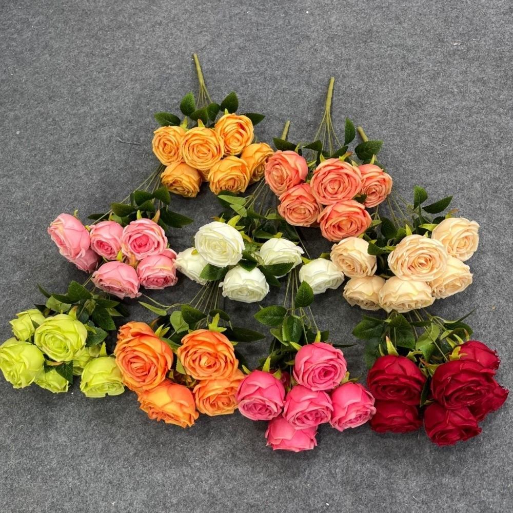 7 Heads Real Happy Imperial Rose Flower Mini 9 Colors Valentine's Day Flowers Photography Photo Gift Rose Flowers Decorative