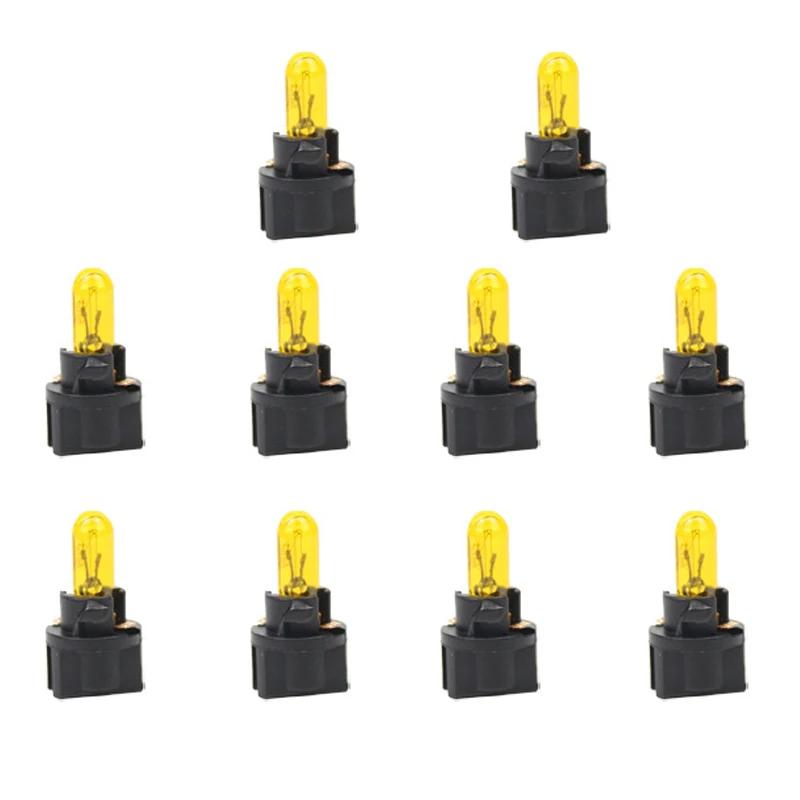 

10 шт. T5 12 В Автомобильные лампочки подсветки приборной панели Пузырьковая вставная Инструмент Стоп-сигнал Однопроводная Белая Пенная Индикатор кондиционера